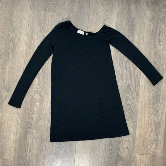 Aritzia Wilfred Free Cober T-shirt Dress Relaxed Jersey Long sleeve black XS - Picture 2 of 13